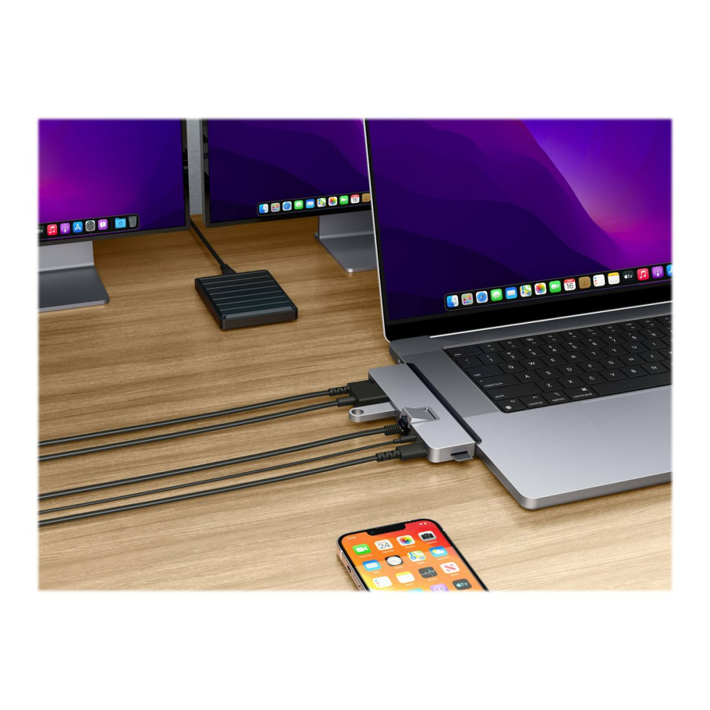 Produktbild för HyperDrive DUO Pro - dockningsstation - USB-C x 2 - HDMI, USB4 - 1GbE