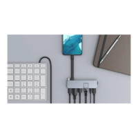Produktbild för HyperDrive DUO Pro - dockningsstation - USB-C x 2 - HDMI, USB4 - 1GbE