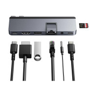 Produktbild för HyperDrive DUO Pro - dockningsstation - USB-C x 2 - HDMI, USB4 - 1GbE