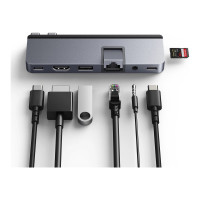 Produktbild för HyperDrive DUO Pro - dockningsstation - USB-C x 2 - HDMI, USB4 - 1GbE