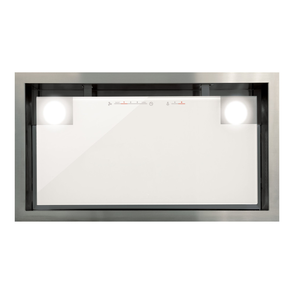 Produktbild för CATA GC DUAL WH 45 - huv - rostfritt stål/vitt glas