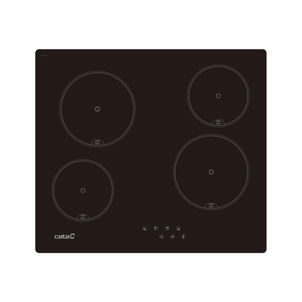 Produktbild för CATA TN 604 keramisk häll - 59 cm - svart - keramik - med rundad kant