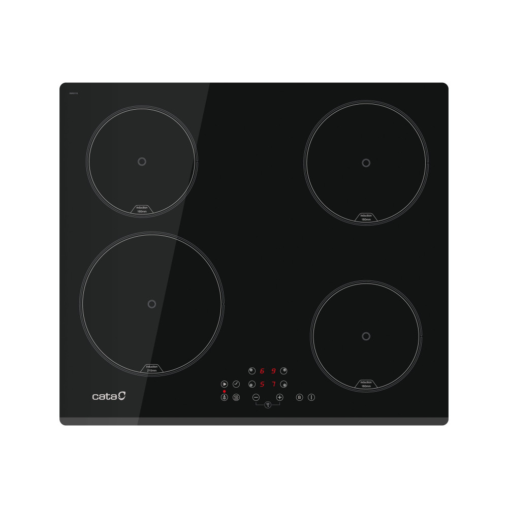 Produktbild för CATA IB 6324E2 BK induktionshäll - 59 cm - tempererat glas - med fasad framsida