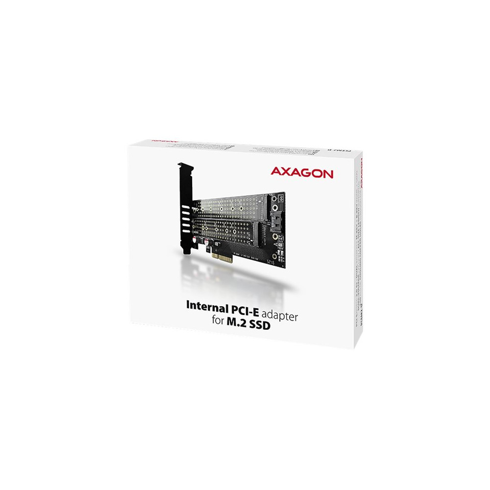 Produktbild för AXAGON PCEM2-D - kontrollerkort - M.2 NVMe Card / SATA 6Gb/s - PCIe 3.0 x4