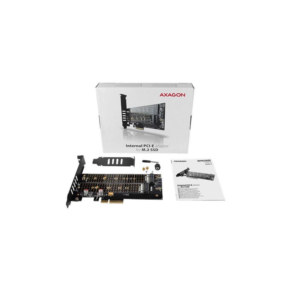 Produktbild för AXAGON PCEM2-D - kontrollerkort - M.2 NVMe Card / SATA 6Gb/s - PCIe 3.0 x4