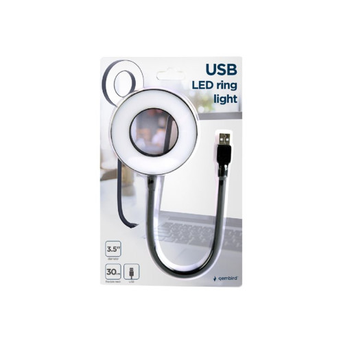 Gembird Gembird - USB light - LED - 3 W - vitt ljus - 6500 K - ring