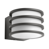 Produktbild för Philips Hue White Lucca - vägglampa - LED-glödlampa - E27 - 9.5 W - varmt vitt ljus - lykta - antracit