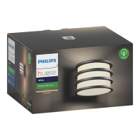 Produktbild för Philips Hue White Lucca - vägglampa - LED-glödlampa - E27 - 9.5 W - varmt vitt ljus - lykta - antracit