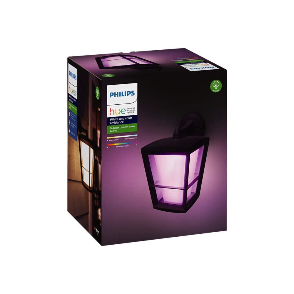 Produktbild för Philips Hue Econic - vägglampa - LED-glödlampa - 15 W - 2000-6500 K - svart
