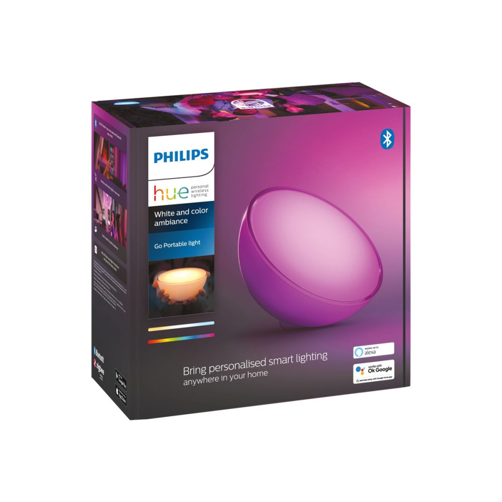 Produktbild för Philips Hue White and Color Ambiance Go - skrivbordslampa - LED - 6 W - 16 miljoner färger - 2000-6500 K - vit