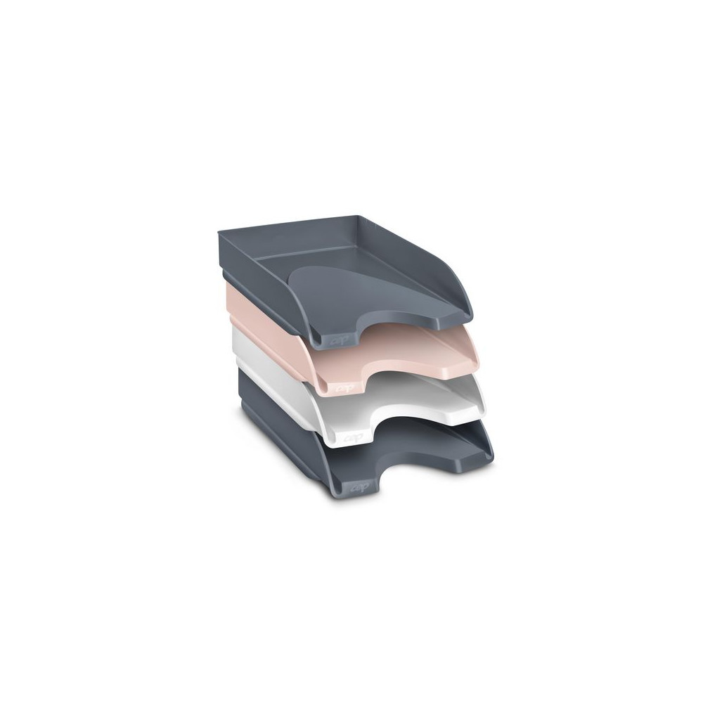 Produktbild för Brevkorg CEP Mineral 4-korg grå-vit-rosa