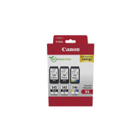 Produktbild för Canon PG-545XL x2 /CL-546XL Multi Pack - 3-pack - Lång livslängd - svart, färg (cyan, magenta, gul) - original - bläckpatron