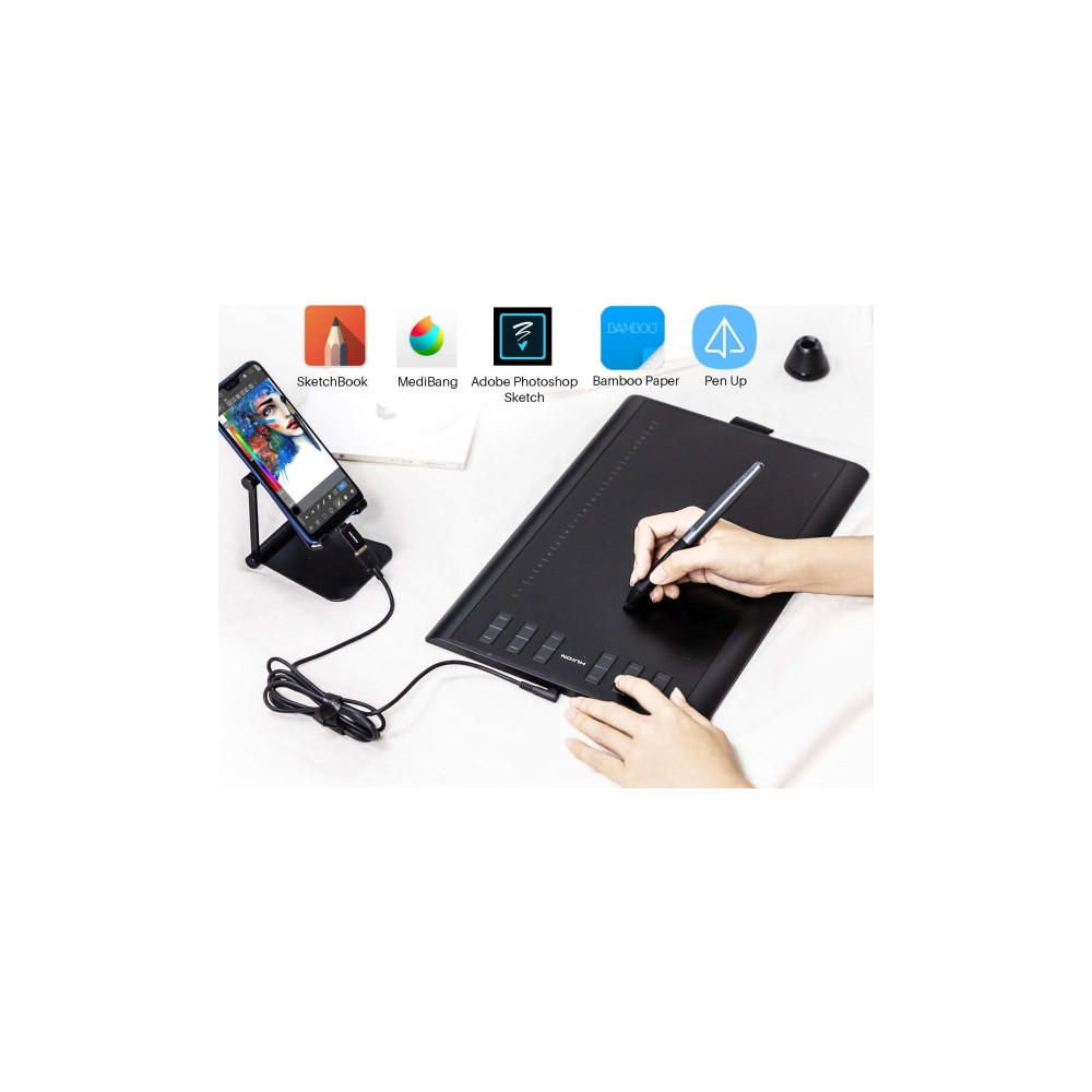 Produktbild för Huion Inspiroy H1060P - digitaliserare - micro USB - svart