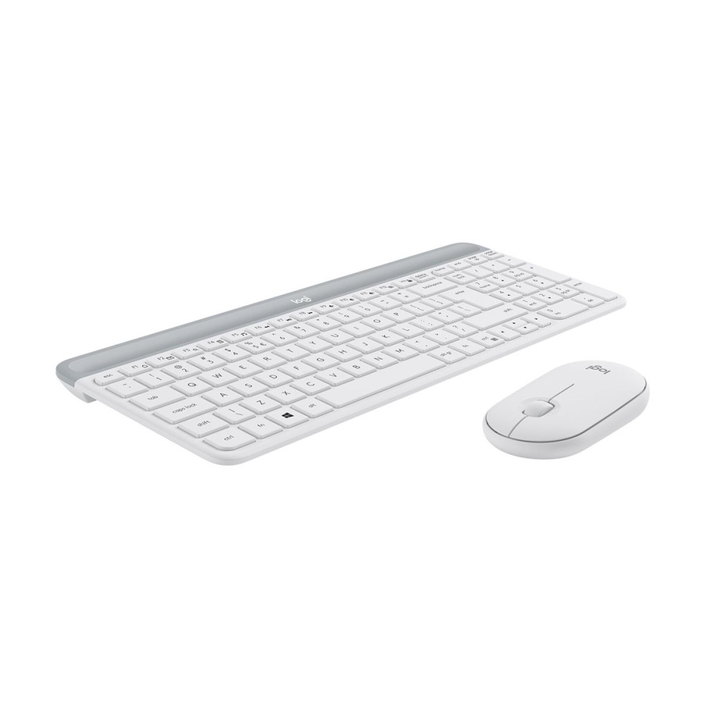 Produktbild för Logitech Slim Wireless Combo MK470 - sats med tangentbord och mus - USA, internationellt - offwhite Inmatningsenhet