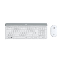 Produktbild för Logitech Slim Wireless Combo MK470 - sats med tangentbord och mus - USA, internationellt - offwhite Inmatningsenhet