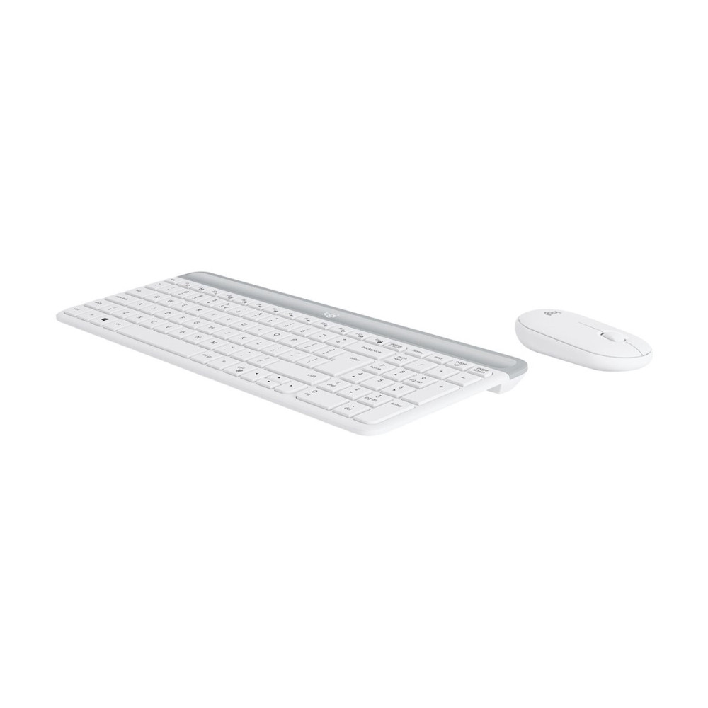Produktbild för Logitech Slim Wireless Combo MK470 - sats med tangentbord och mus - USA, internationellt - offwhite Inmatningsenhet
