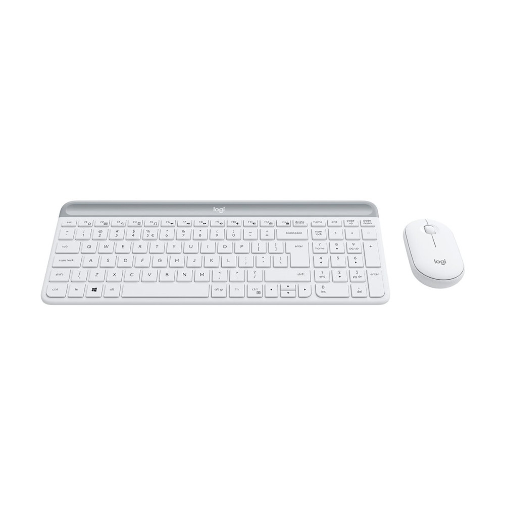 Produktbild för Logitech Slim Wireless Combo MK470 - sats med tangentbord och mus - USA, internationellt - offwhite Inmatningsenhet