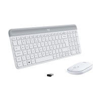 Produktbild för Logitech Slim Wireless Combo MK470 - sats med tangentbord och mus - USA, internationellt - offwhite Inmatningsenhet