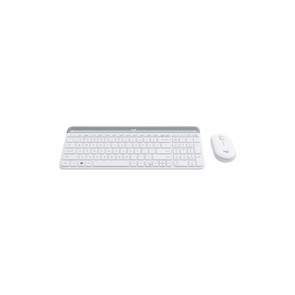 Produktbild för Logitech Slim Wireless Combo MK470 - sats med tangentbord och mus - USA, internationellt - offwhite Inmatningsenhet