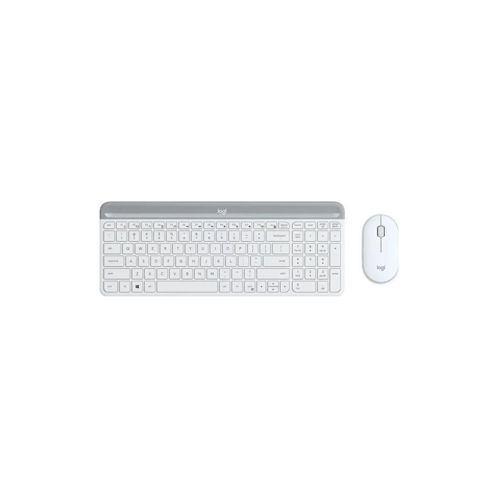 Produktbild för Logitech Slim Wireless Combo MK470 - sats med tangentbord och mus - USA, internationellt - offwhite Inmatningsenhet