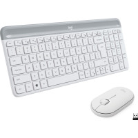 Produktbild för Logitech Slim Wireless Combo MK470 - sats med tangentbord och mus - USA, internationellt - offwhite Inmatningsenhet