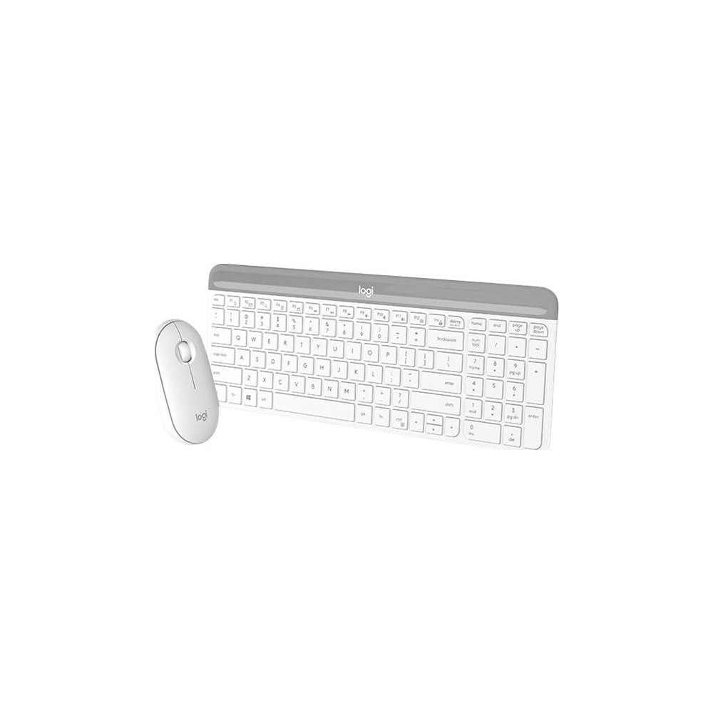 Produktbild för Logitech Slim Wireless Combo MK470 - sats med tangentbord och mus - USA, internationellt - offwhite Inmatningsenhet