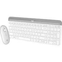 Produktbild för Logitech Slim Wireless Combo MK470 - sats med tangentbord och mus - USA, internationellt - offwhite Inmatningsenhet