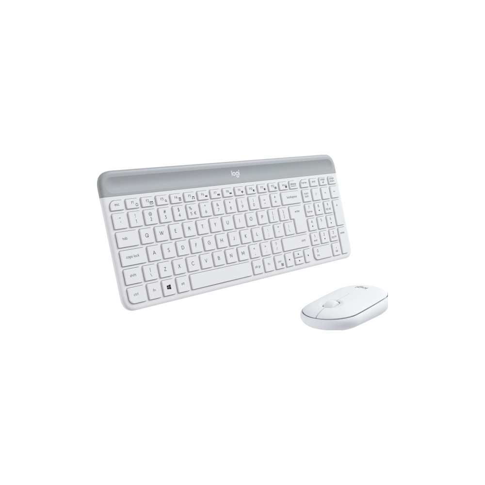 Produktbild för Logitech Slim Wireless Combo MK470 - sats med tangentbord och mus - USA, internationellt - offwhite Inmatningsenhet