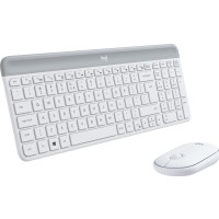 Produktbild för Logitech Slim Wireless Combo MK470 - sats med tangentbord och mus - USA, internationellt - offwhite Inmatningsenhet
