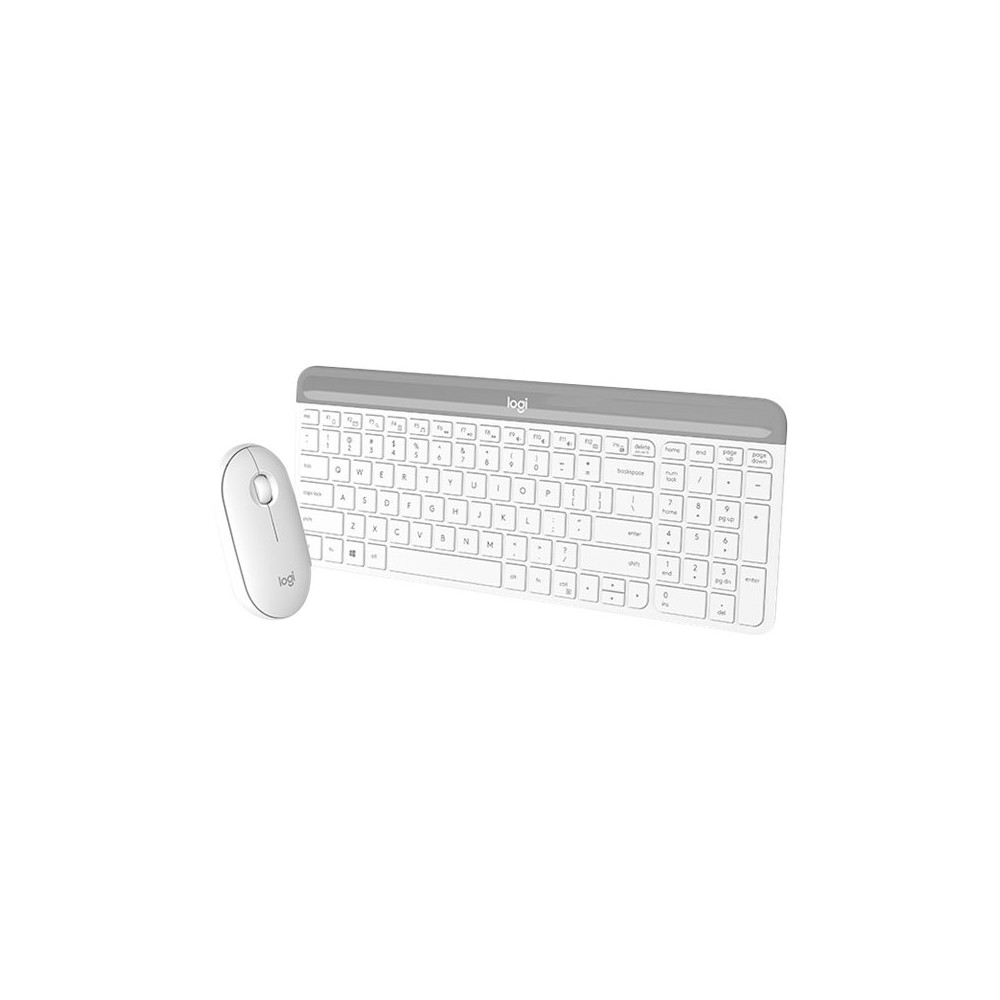 Produktbild för Logitech Slim Wireless Combo MK470 - sats med tangentbord och mus - USA, internationellt - offwhite Inmatningsenhet
