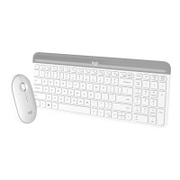 Produktbild för Logitech Slim Wireless Combo MK470 - sats med tangentbord och mus - USA, internationellt - offwhite Inmatningsenhet