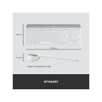 Produktbild för Logitech Slim Wireless Combo MK470 - sats med tangentbord och mus - USA, internationellt - offwhite Inmatningsenhet