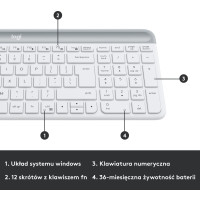 Produktbild för Logitech Slim Wireless Combo MK470 - sats med tangentbord och mus - USA, internationellt - offwhite Inmatningsenhet