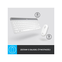 Produktbild för Logitech Slim Wireless Combo MK470 - sats med tangentbord och mus - USA, internationellt - offwhite Inmatningsenhet
