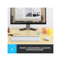 Produktbild för Logitech Slim Wireless Combo MK470 - sats med tangentbord och mus - USA, internationellt - offwhite Inmatningsenhet