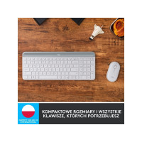 Produktbild för Logitech Slim Wireless Combo MK470 - sats med tangentbord och mus - USA, internationellt - offwhite Inmatningsenhet
