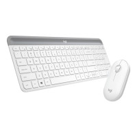 Produktbild för Logitech Slim Wireless Combo MK470 - sats med tangentbord och mus - USA, internationellt - offwhite Inmatningsenhet