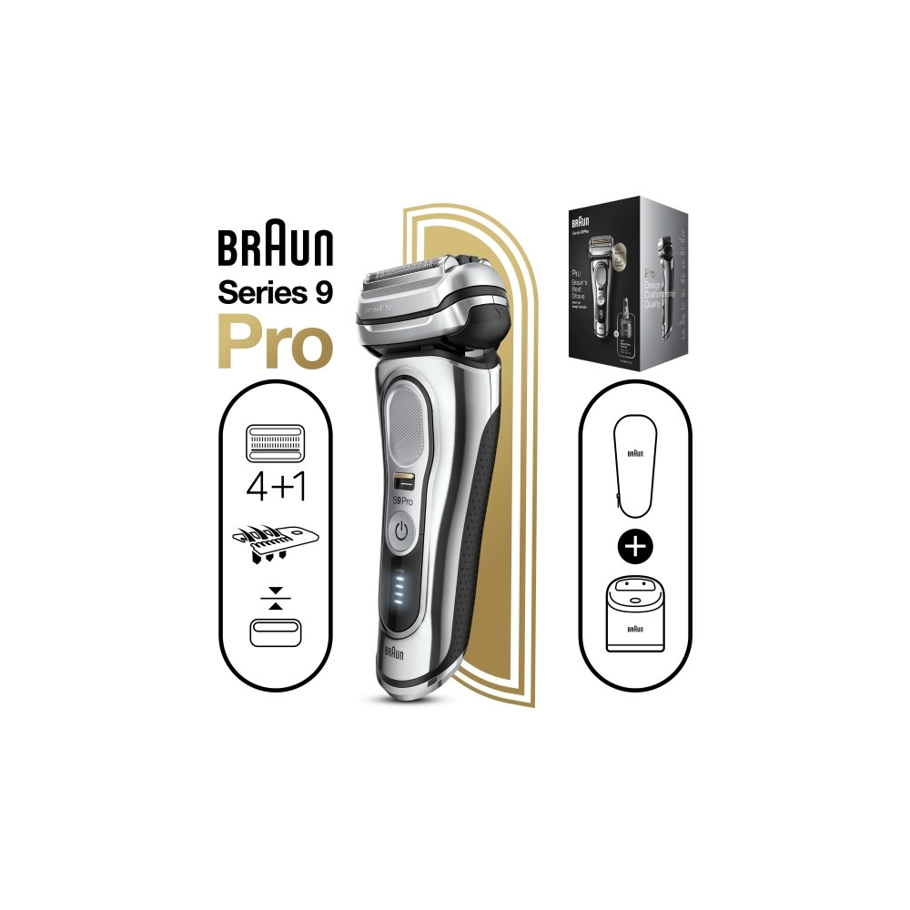 Produktbild för Braun Series 9 Pro 81747620, Folierakapparat, Krom, LED, Bat...