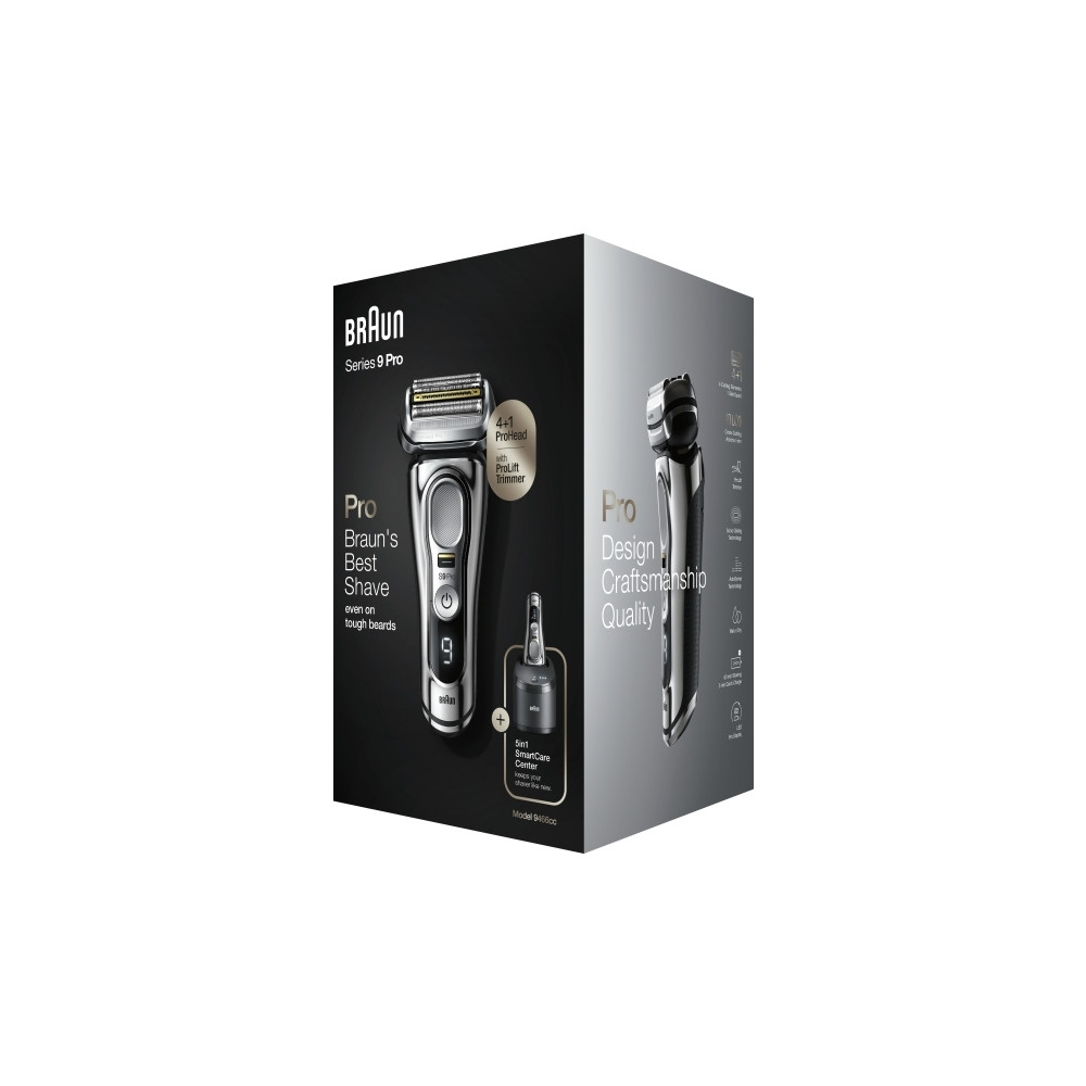Produktbild för Braun Series 9 Pro 81747620, Folierakapparat, Krom, LED, Bat...