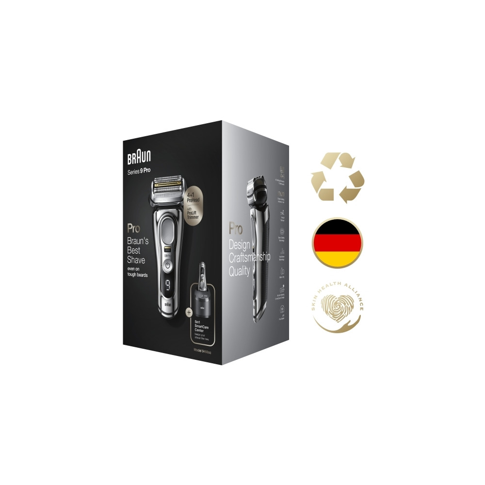 Produktbild för Braun Series 9 Pro 81747620, Folierakapparat, Krom, LED, Bat...