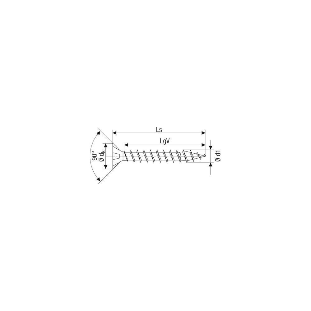 Produktbild för SPAX 1191010350203, Skruv, Zink, Trä, Platt huvud, Torx, Blå