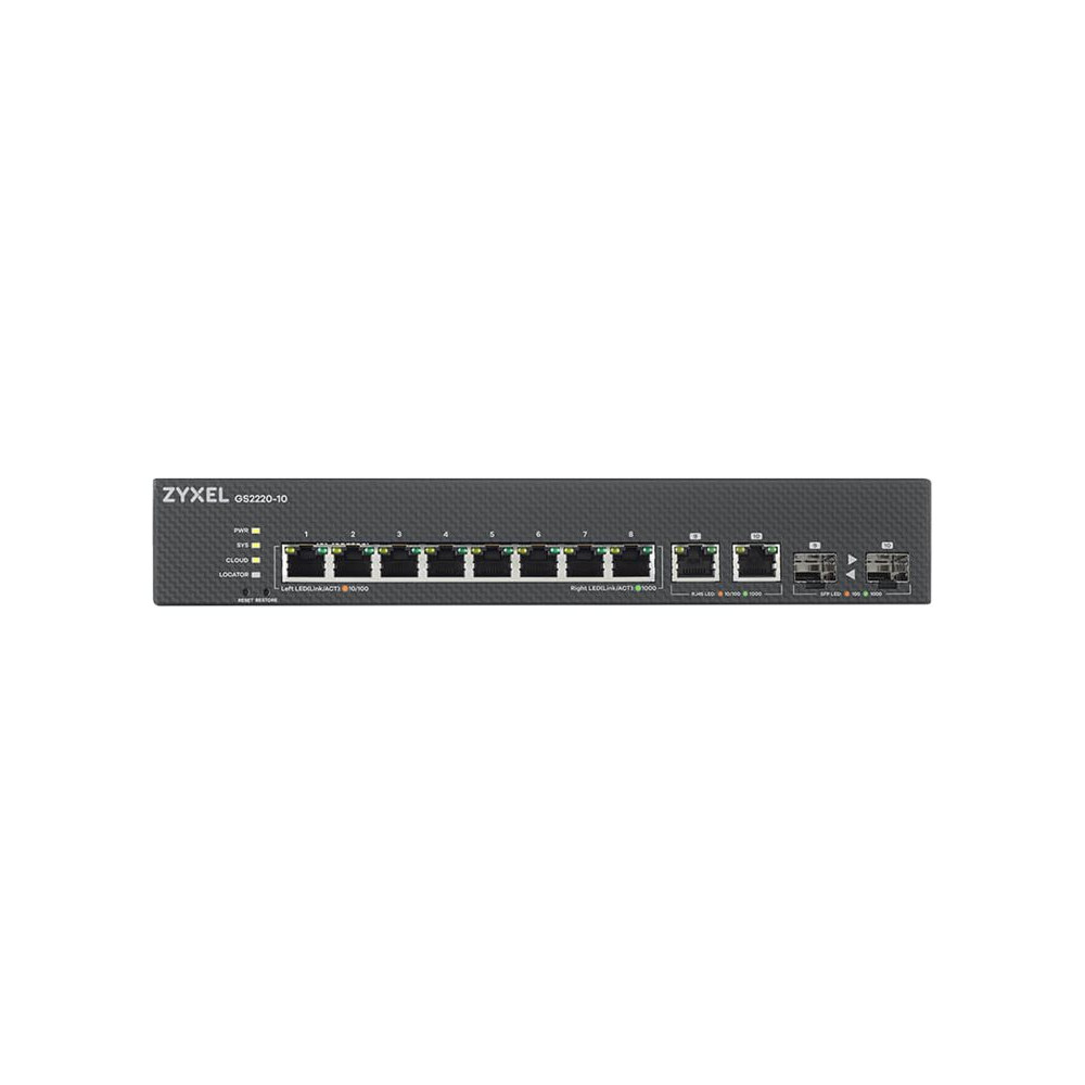 Produktbild för Zyxel GS2220-10 - switch - 8 portar - Administrerad - rackmonterbar