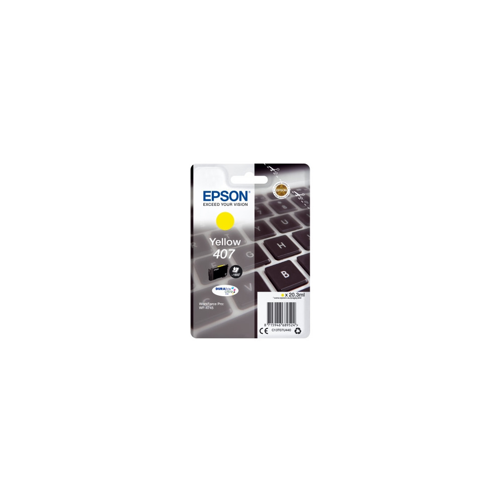 Produktbild för Epson 407 - L-storlek - gul - original - bläckpatron