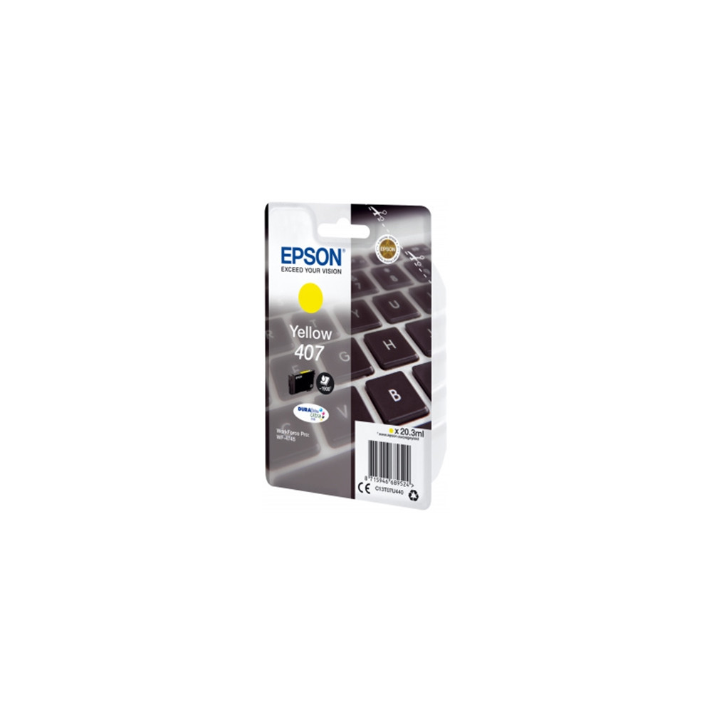 Produktbild för Epson 407 - L-storlek - gul - original - bläckpatron