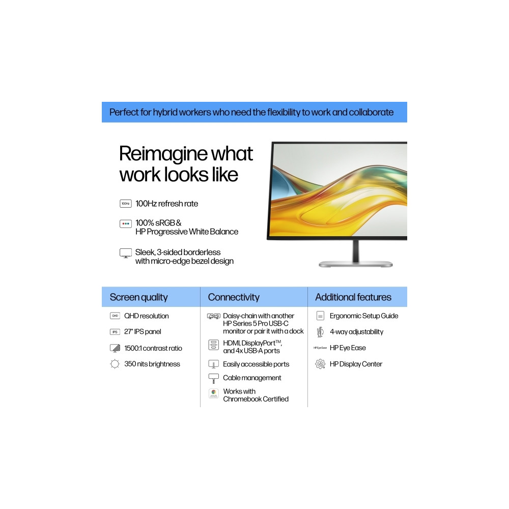Produktbild för HP 527pq - Series 5 Pro - LED-skärm - QHD - 27" - Smart Buy