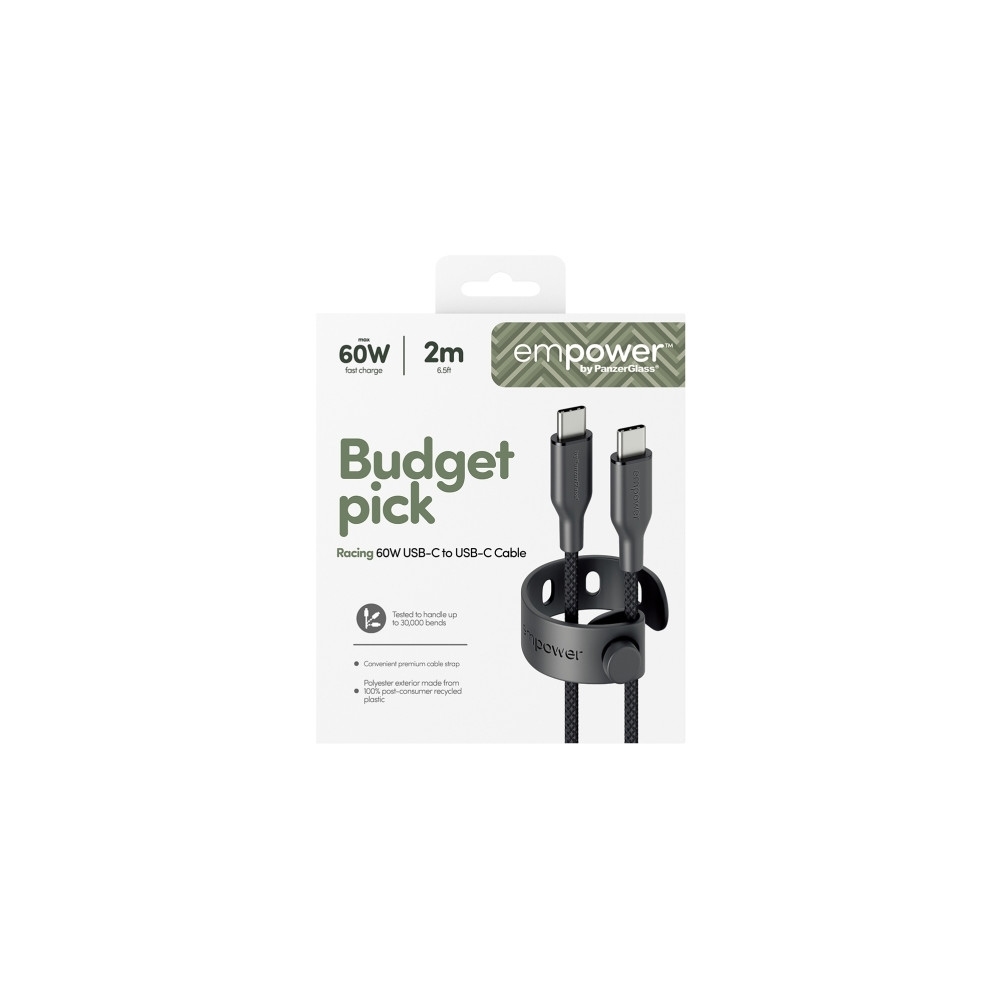 Produktbild för empower by PanzerGlass Racing - USB typ C-kabel - USB-C till USB-C - 2 m