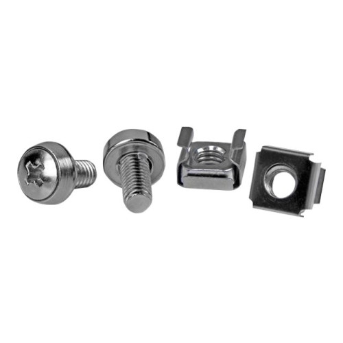 StarTech.com StarTech.com M6 Screws and Cage Nuts - 50 Pack - M6 Mounting Screws and Cage Nuts for Server Rack and Cabinet - Silver (CABSCREWM62B) - skruvar och muttrar för rack