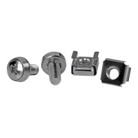 Produktbild för StarTech.com M6 Screws and Cage Nuts - 50 Pack - M6 Mounting Screws and Cage Nuts for Server Rack and Cabinet - Silver (CABSCREWM62B) - skruvar och muttrar för rack