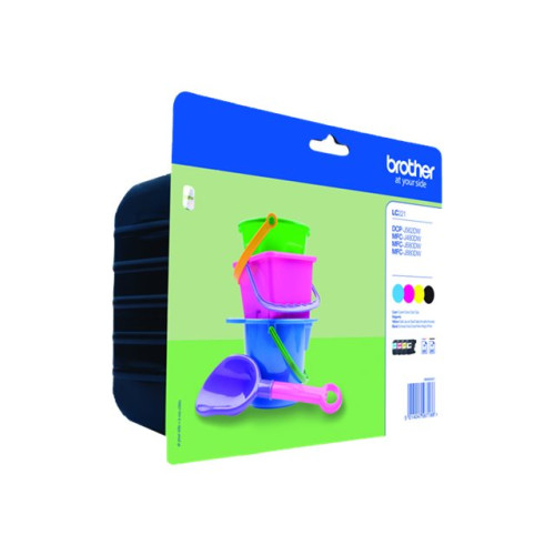 Brother Brother LC221 Value Pack - 4-pack - svart, gul, cyan, magenta - original - bläckpatron