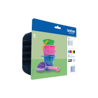 Produktbild för Brother LC221 Value Pack - 4-pack - svart, gul, cyan, magenta - original - bläckpatron